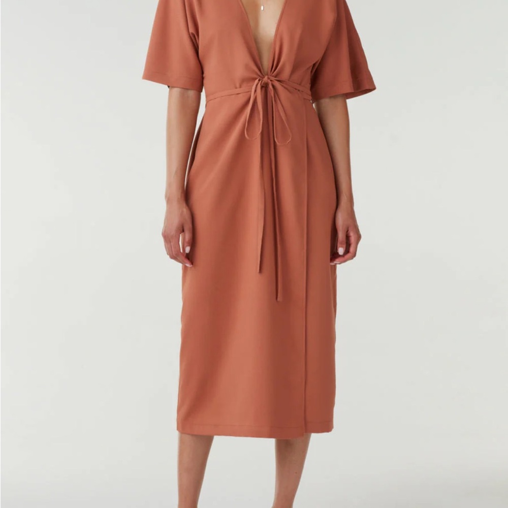 VETTA | Capsule Collection | the Convertible Wrap Tie Dress in Terrecotta Pink